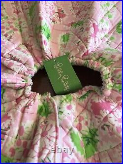 Lilly Pulitzer CHRISTMAS TREE SKIRT Pink Green 44 Ruffle NEW RARE Sample Sale