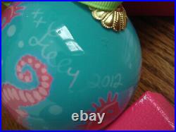 Lilly Pulitzer Snorkel Blue Hold Your Horses Glass Ornament 2012