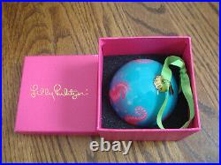 Lilly Pulitzer Snorkel Blue Hold Your Horses Glass Ornament 2012