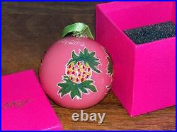 Lilly Pulitzer Spike The Punch 2012 GLASS CHRISTMAS ORNAMENT Pink Pineapple Rare