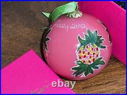 Lilly Pulitzer Spike The Punch 2012 Glass Christmas Ornament Pink Pineapple Rare