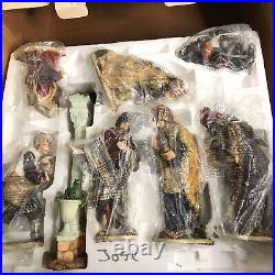 Living Home Deluxe 14 Piece Nativity Set with Creche Christmas Decorations RARE