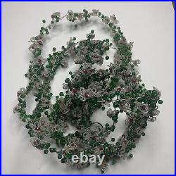 Lot Of 2 Strings Green White Red Holly Beery Glass Bead Christmas Garlands
