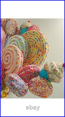 Lot Of 31 Huge Candyland Lollipops Cupcakes Sprinkles Candy Christmas Birthday