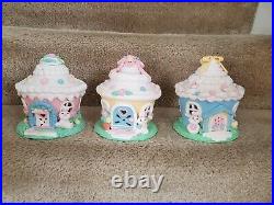 Lot Of 3 Easter Gingerbread Cupcake Houses By Valerie Parr Hill-qvc