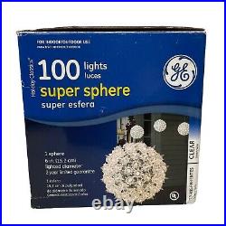 Lot Of 6 GE Holiday Classics 100 Light Super Sphere 6 Clear Indoor/Outdoor