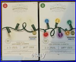 Lot of 11 Boxes of Chrismtmas String Lights Philips and Wondershop New Holiday
