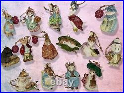 Lot of 15 Beatrix Potter Vintage Christmas Tree Ornaments FW Schmid 1982 1985