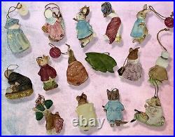 Lot of 15 Beatrix Potter Vintage Christmas Tree Ornaments FW Schmid 1982 1985
