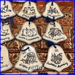 Louisville Pottery 12 Days Of Christmas Series Complete Stoneware Ornaments