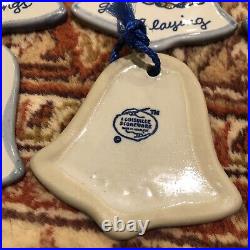 Louisville Pottery 12 Days Of Christmas Series Complete Stoneware Ornaments