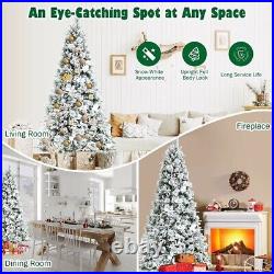 Luxurious 7 FT Christmas Tree Snow Flocked Sturdy Metal Stand US Fast Shipping