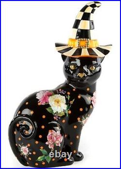 MACKENZiE-CHiLDS Black Flower Market Cat Handmade NEW IN ORIGINAL BOX