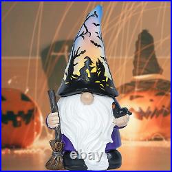 MUMTOP Halloween Gnome Decorations with LED Lights, Battery Operated Halloween G