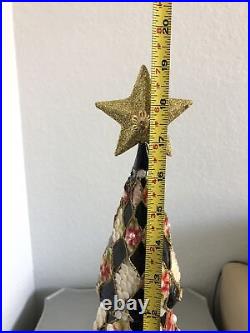MacKenzie Childs Harlequin Poinsettia Capiz Tree 19 Tall Christmas Holidays New