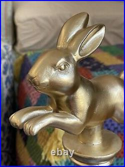 MacKenzie Childs INSPIRED 25 Tall Hand Painted Finial with a Leaping Gold Rabbit