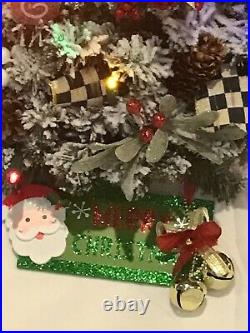 MacKenzie Childs Inspired Christmas Wreath Pre-Lite Courtly Check Ribbon (1B)