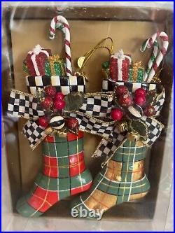 Mackenzie Child's Rare Vintage Set Tartan Christmas Stockings Ornaments