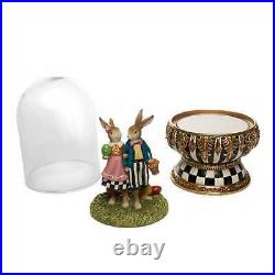 Mackenzie Childs COUNTRY Stroll Cloche Bunny COURTLY CHECK Brand New 11 tall
