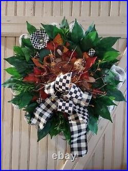 Mackenzie Childs Inspired Wreath Centerpiece Fall Autumn Botanicals Gorgeous