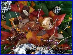 Mackenzie Childs Inspired Wreath Centerpiece Fall Autumn Botanicals Gorgeous