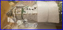 Mackenzie Childs Snowman Courtly Check Christmas Holiday Decor Beaded Tassel