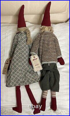 Maileg Christmas Pixy Set Max & Maxi, 25tall, New with tags Denmark