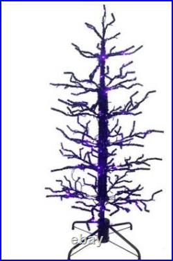Makers Mark Halloween Animated moving twisting pre lit 7 ft black tree- New