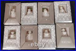 Margaret Furlong Porcelain Angel Shell Ornaments Lot of 8 With Boxes Easels READ