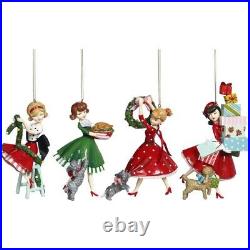 Mark Roberts 2020 Collection Dinner Girl Ornament 6 Inches, Assortment of 4
