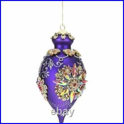 Mark Roberts Christmas 2022 King'S Jewel Egg Ornament, Dark Blue 7 Inches