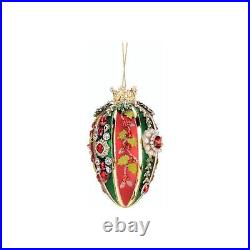 Mark Roberts Christmas 2023 Faberge Jewel Egg Ornament, Red/Green