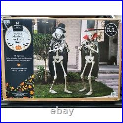 Members Mark Animated Musical Skeleton Duet Musical Skeleton 5.5 ft Halloween