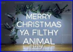 Merry Christmas Ya Filthy Animal LED Neon Sign UK Dispatch