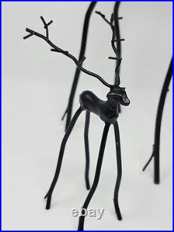 Metal Sculpted Twig Reindeer Set Of Three