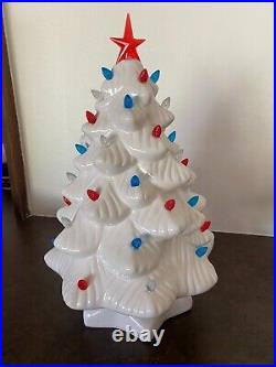 Mr. Christmas Light Up Patriotic Nostalgic Ceramic Tree-red/white/blue -14-new