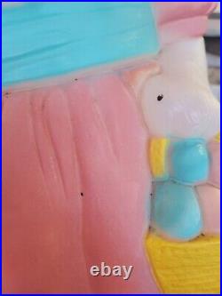 Mr/Mrs Bunny Rabbit Blow Mold Lighted General Foam Plastics Vintage 2 Lot