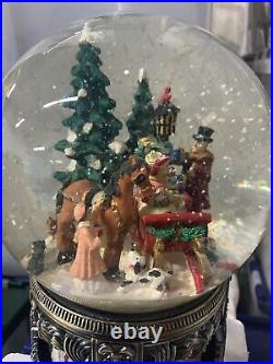 Musical Winter Wonderland Large Snow Globe Rotating Base W\Box HTF Kirkland