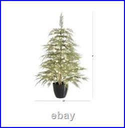 My Texas House Potted 4' Pre-Lit Cypress Artificial Christmas Tree, BRAND NEW
