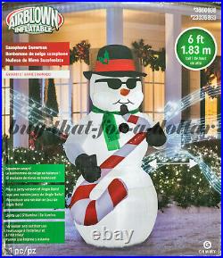 NEW6' ft Inflatable Animated Saxophone Snowman-Jazz Music-Christmas Airblown