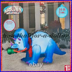 NEWRARE10' ft Inflatable Animated Triceratops Dinosaur-Christmas-Airblown-Yard