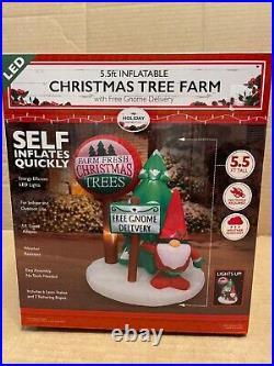 NEW 5.5FT Tall Inflatable Christmas Tree Farm With Free Gnome Delivery, LED