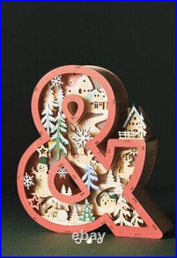NEW ANTHROPOLOGIE Monogram Wonderland Light-Up Scene Christmas Ampersand &