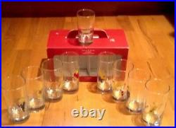 NEW FULL Set of 9 Pottery Barn REINDEER Glasses ALL 8+ RUDOLPH Glass Complete