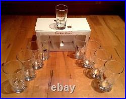 NEW FULL Set of 9 Pottery Barn REINDEER Glasses ALL 8+ RUDOLPH Glass Complete