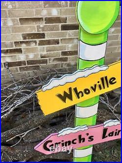 NEW GRINCH Whoville Sign Pole Green CHRISTMAS Lawn Yard Art Decoration Decor