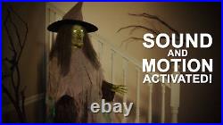 NEW! Gemmy Halloween 6' Animatronic Motion Activated Speaking Witch WithBroom