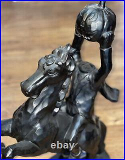 NEW HTF BLACK Edition Headless Horseman Statue 26 Inch Home Decor Halloween