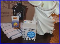 NEW Halloween Cracker Barrel Resin Ghost with Lantern 18 With extra light