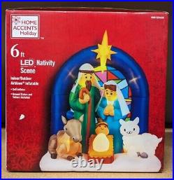 NEW Home Accents Holiday 6 ft. LED Nativity Scene Inflatable Christmas New Gemmy